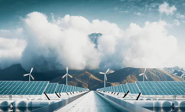 Decarbonisation Floating Solar Power Plant Offshore Wind