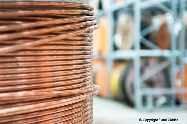 Reels of metal copper cable