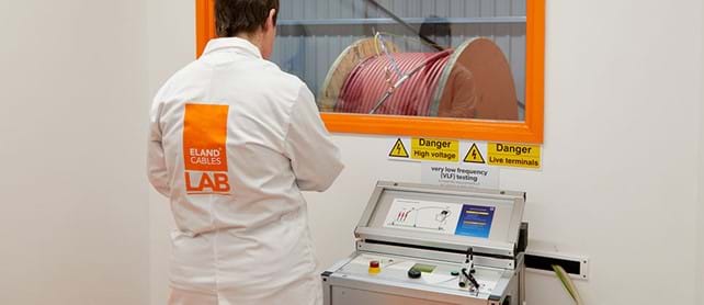 VLF testing in Eland Cables' MV test facility