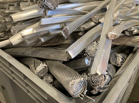 Steel wires in Eland Cables' recycling facility