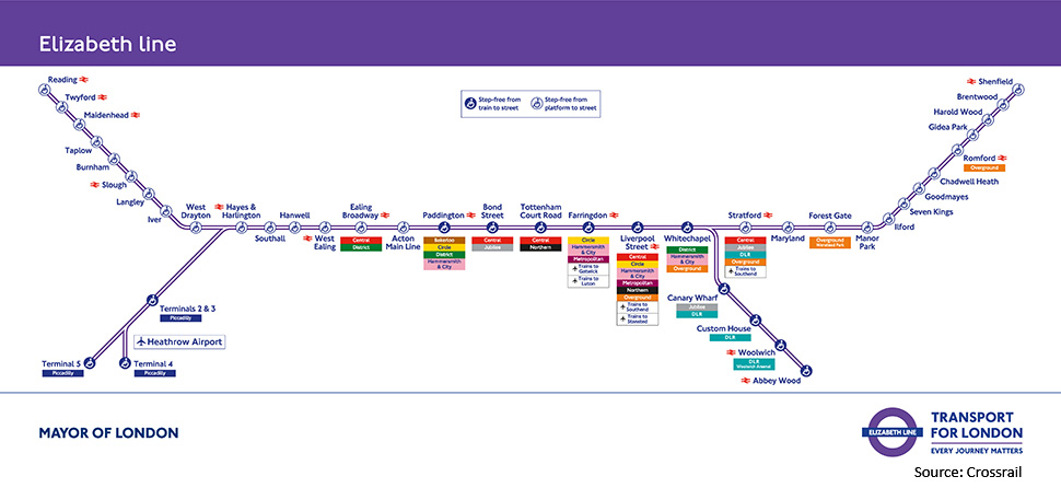 Elizabeth line map