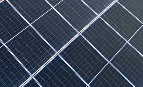 Close up of solar panels