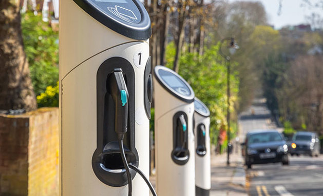 On-the-go charging hubs on a leafy street