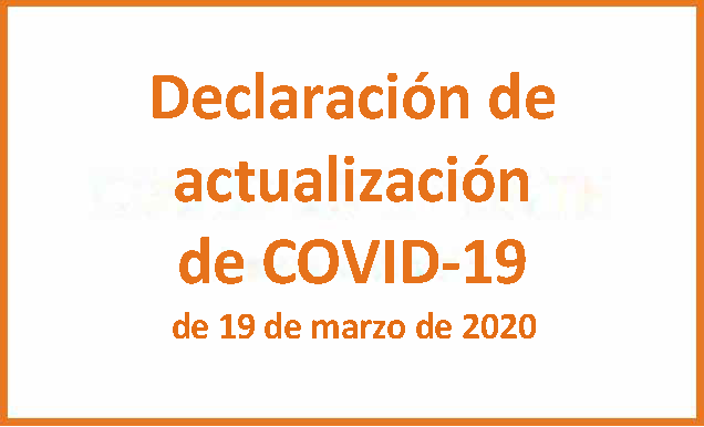Declaración De COVID 19 De 19 De Marzo De 2020