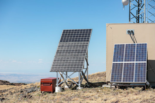 innovative solar panels on a mountain top